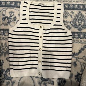 Abercrombie & Fitch Navy and White Striped Sweater